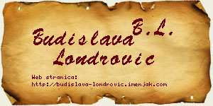 Budislava Londrović vizit kartica
